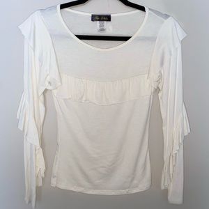 Top Chic Ivory Ruffle Top size S